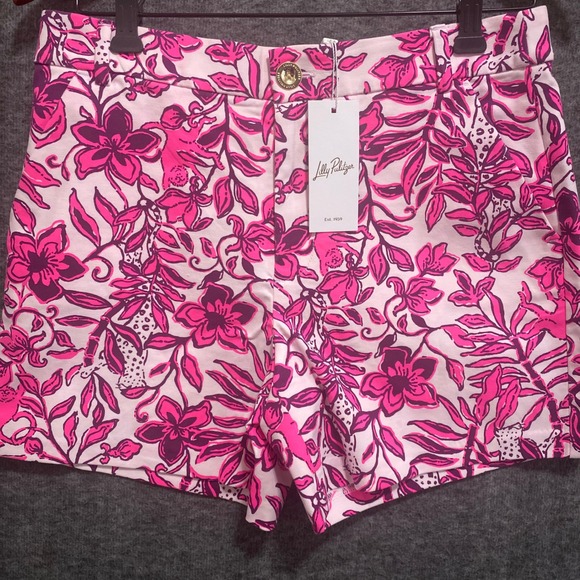 Lilly Pulitzer Pants - Lilly‎ Pulitzer Gretchen High Rise Shorts Elderflower Blossom Lil Escape Plan 6